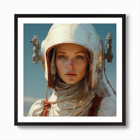 Girl In A Helmet 2 Art Print