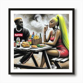 Supreme Ft Tyga Art Print