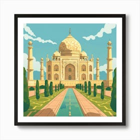 A Taj Mahal In Agra Vector Design Illustration 1719953680 2 Art Print