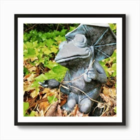 Frog in a sea of leafs Art Print