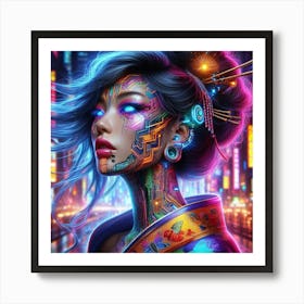 Cyborg Girl 5 Art Print