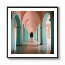 Pink Hallway - Pink Stock Videos & Royalty-Free Footage 1 Art Print