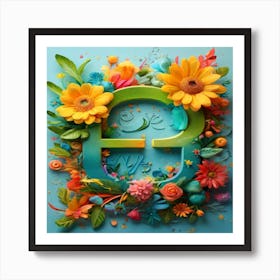 Flowers In The Letter E Art Print