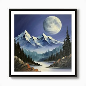 The Moon And The Snow Art Print