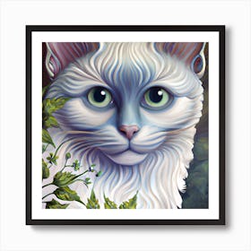 Beautiful White Cat Art Print