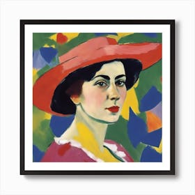 Woman In A Red Hat 3 Art Print