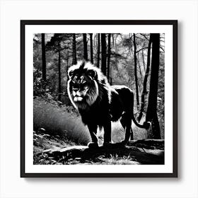 Lion In The Forest 35 Art Print