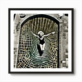 Marilyn Monroe In The Pool Art Print