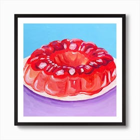 Strawberry Jello Square Art Print