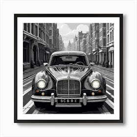 Classic Car On The Street Art Print