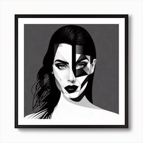 Abstract  portrait woman face Art Print