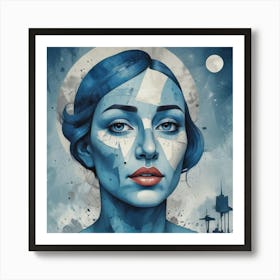 Blue Woman Art Print