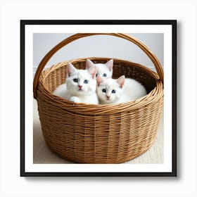 Tres Gatitos Blanco Ya Con Unos Meses De Vida Art Print