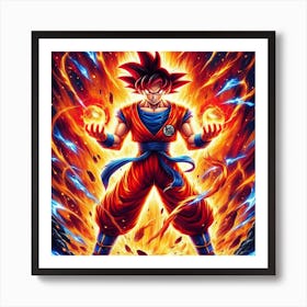 Goku Super Saiyan God V2 Art Print