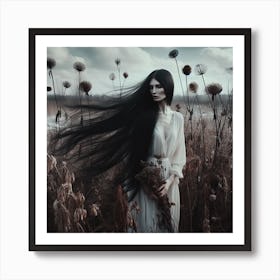 Dark Beauty In A Field Art Print