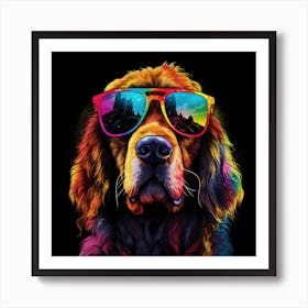 Dog In Sunglasses Art Print