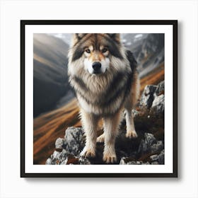 Wolf In The Mountains Art Print