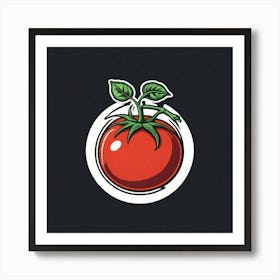 Tomato On A Black Background 2 Art Print