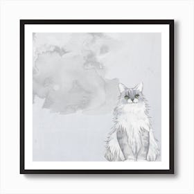 Grey Cat Art Print