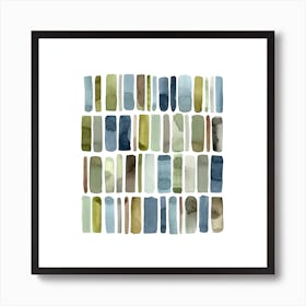 Blue Green Abstract Art 1 Art Print