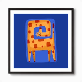 Bendy Giraffe Square Art Print