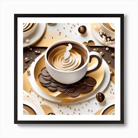 3d Coffee Cup Art Print