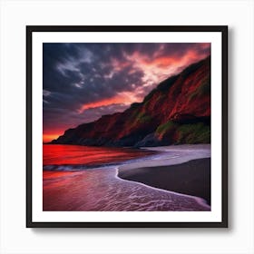 Sunset At The Beach 773 Art Print