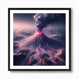 Purple Volcano Eruption Art Print