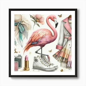 Pink Elegance, Street Essence: A Dance Between Two Worlds Art Print