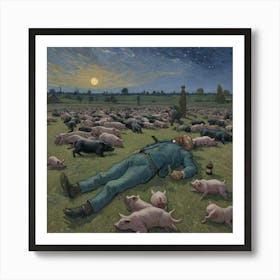 Drunken Twilight: Squealing Chaos Unleashed Pigs In The Field Poster