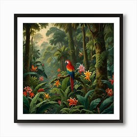 Tropical Jungle paintings art print 4 Art Print