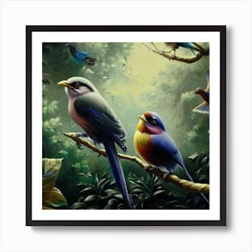 Birds In The Forest Art Print