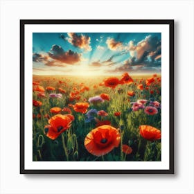 Field Of Poppies Affiche