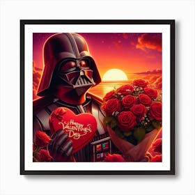 Darth Vader Valentines Day Realistic Star Wars Art Print Art Print