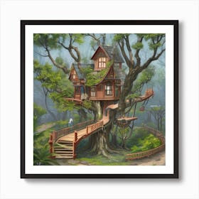 A stunning tree house that is distinctive in its architecture 2 Art Print