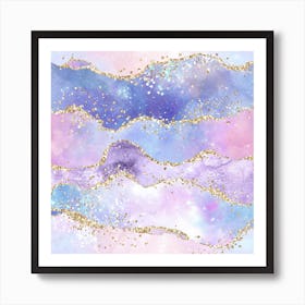 Rainbow Glitter Agate Texture 06 Art Print