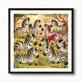 A Charming And Vibrant Illustration Of A Zebra Han Ryesslmvraa2jckrn3wkna B7lytlmvtjyadkbeouq9bg Art Print