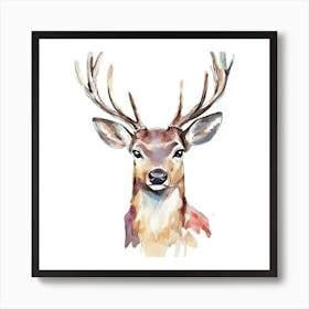 Watercolor deer Art Print