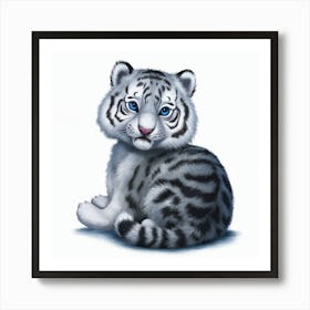 White Tiger Cub 1 Art Print