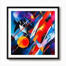 Abstract Chaos Of Beauty Captured In A Digital Painting Vibrant Surreal Shapes Intertwine In Dynami Art Print