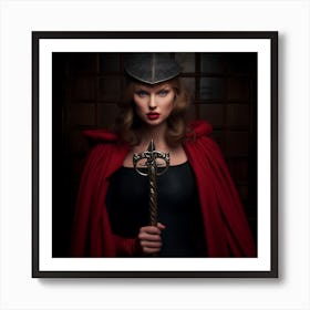 AI Taylor Swift Red Riding Hood Art Print