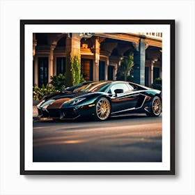 Black Lamborghini Art Print