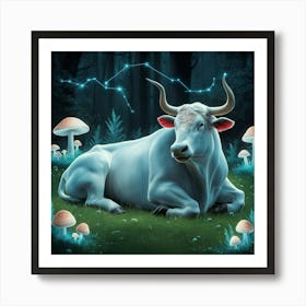 Bull In The Forest 22 Art Print