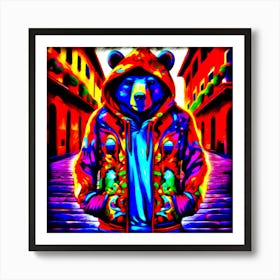 Psychedelic Hip Bear Art Print