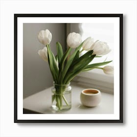 White Tulips Art Print