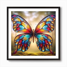 Stained Glass Butterfly Art Print