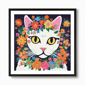 Flower Power Cat Art Print (1) Art Print