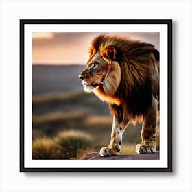 Lion At Sunset 9 Art Print