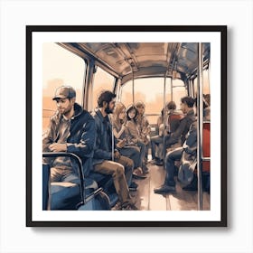 People On A Bus Art Print