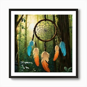 Dream Catcher In The Forest 2 Art Print